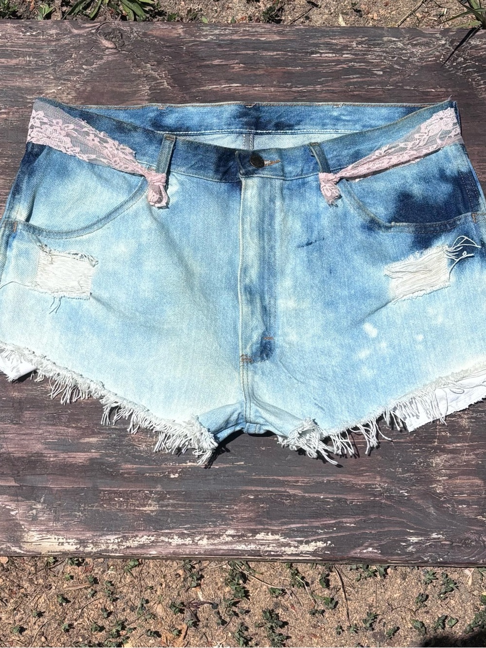 Super Cute Distressed and Bleached Denim Shorts!